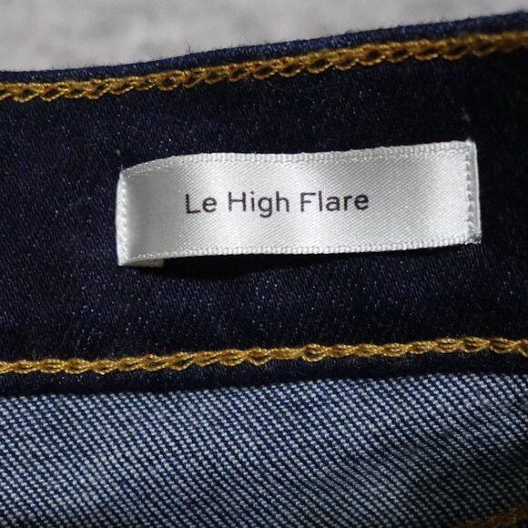 Frame Le High Flare Jeans Women's Size 27 Dark Wash Denim Flat Front Workwear - Picture 5 of 14